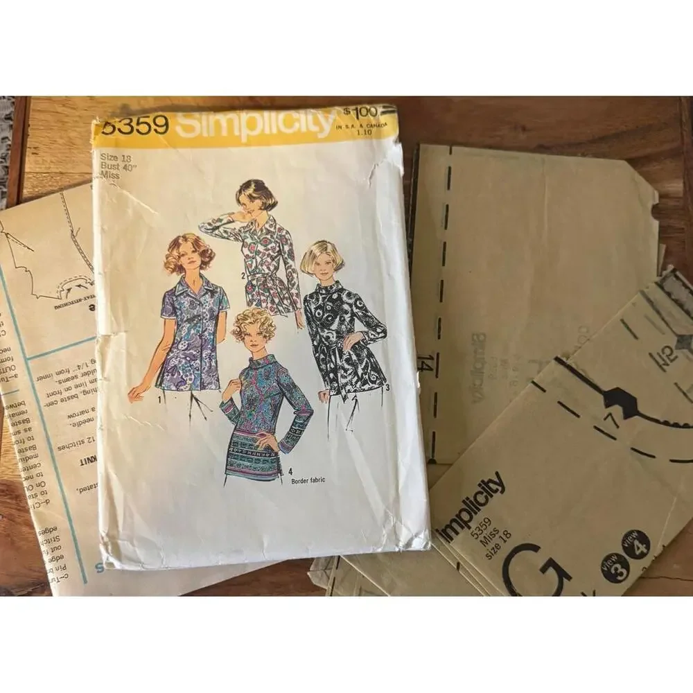 Simplicity 6359‎ Vintage Misses' Dress Sewing Pattern Size 10 Bust 32